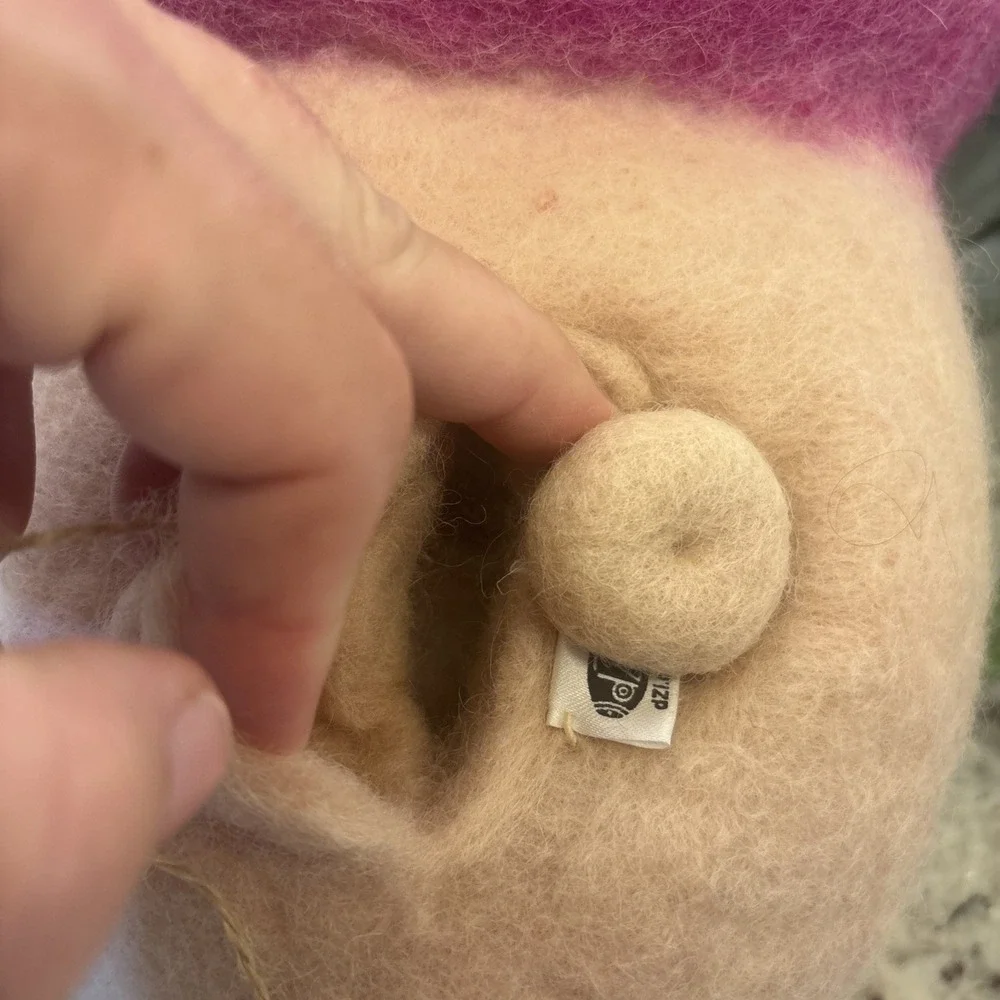 DZI Handmade Needle Felted Wool Bird Fairy House Magic Mushroom Woodland‎ Decor